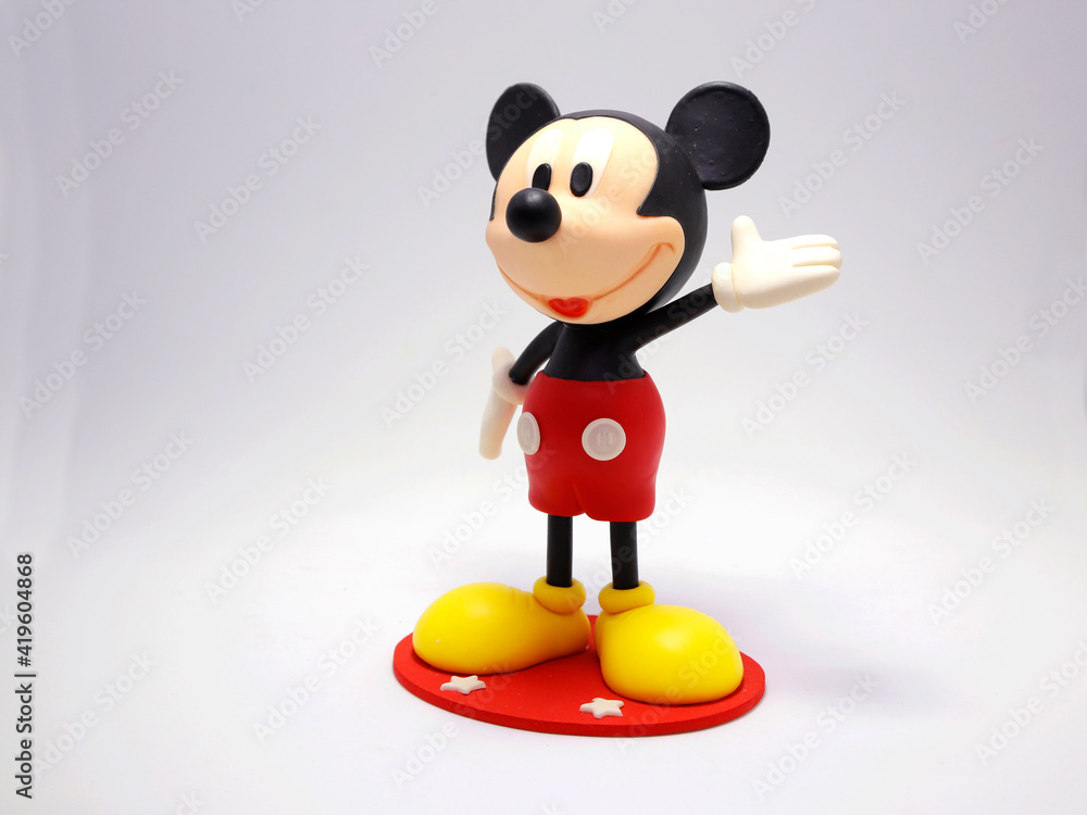 Mickey Mouse is a cartoon character from Walt Disney Pictures Studios.  Mickey is Minnie Mouse's boyfriend. Mickey Mouse's house. Classic Mickey.  Stock Photo | Adobe Stock