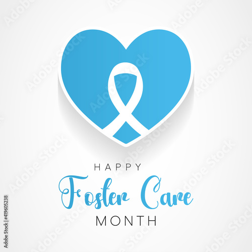 National Foster Care Month is observed each year in May, a time to recognize that we can each play a part in enhancing the lives of children and youth in foster care. vector illustration.