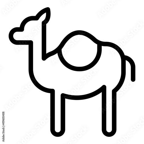 Sahara camel icon. Outline sahara camel vector icon for web design isolated on white background