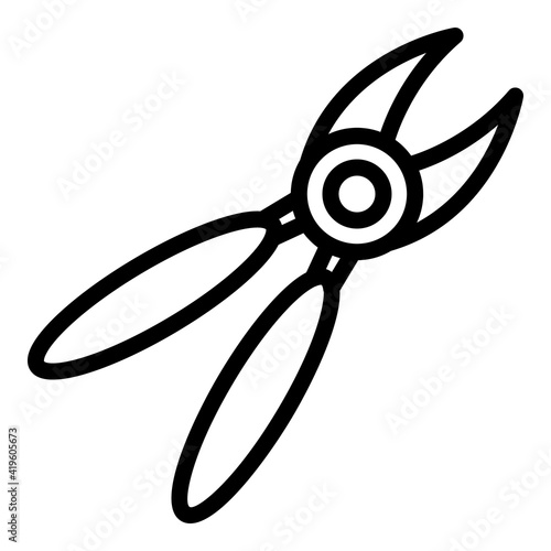 Secateurs icon. Outline secateurs vector icon for web design isolated on white background