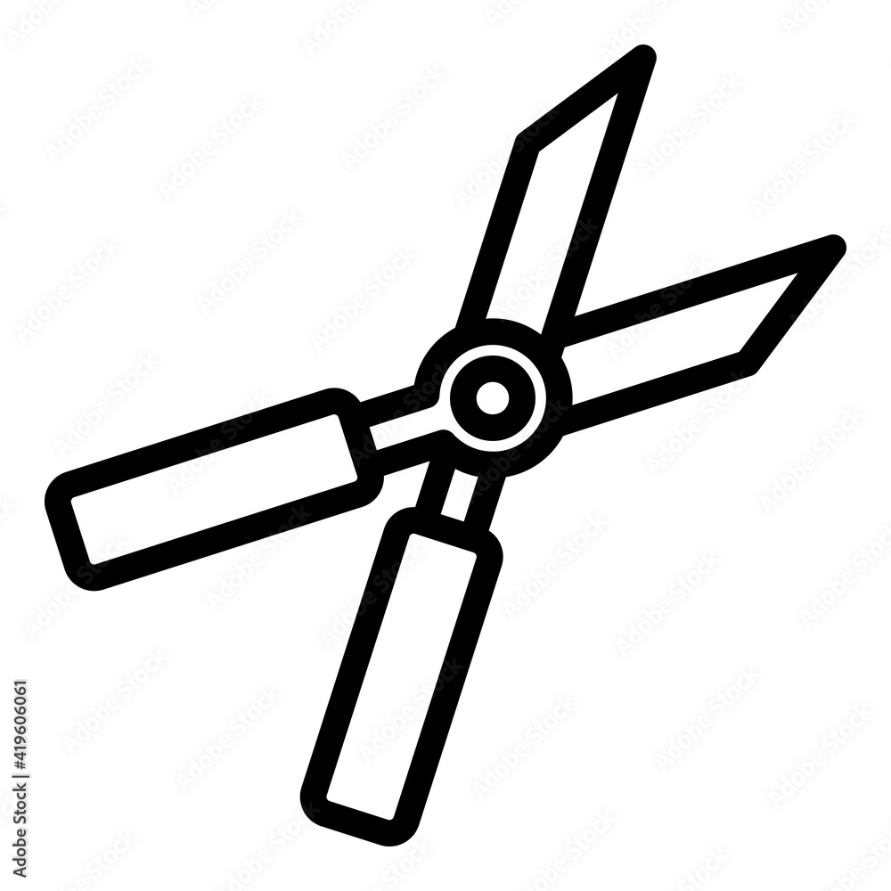 Farm secateurs icon. Outline farm secateurs vector icon for web design isolated on white background Farm secateurs icon. Outline farm secateurs vector icon for web design isolated on white background