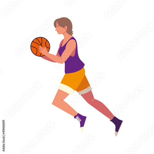 woman playing basketball © djvstock