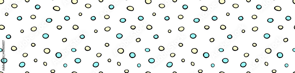 Spotted abstract vector background. Seamless pattern with spots, asymmetric random polka dots, circles, eggs. Design for fabric, wrapping paper. Fun easter texture, backdrop