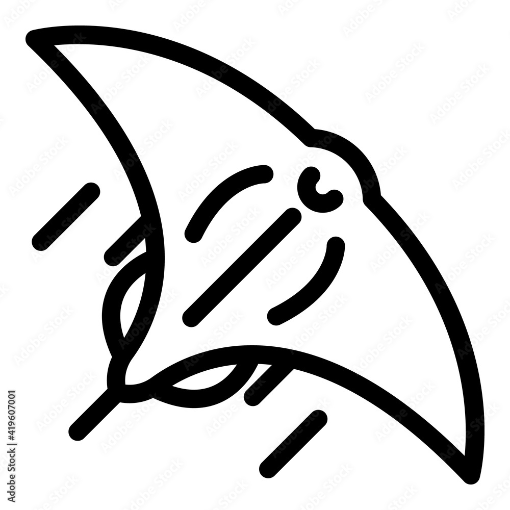 Dive stingray icon. Outline dive stingray vector icon for web design isolated on white background Dive stingray icon. Outline dive stingray vector icon for web design isolated on white background