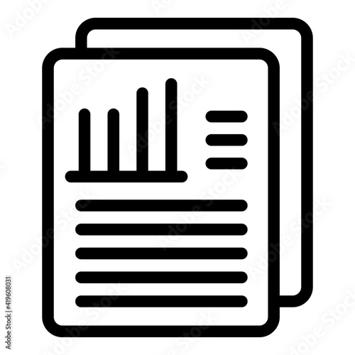Career report icon. Outline career report vector icon for web design isolated on white background