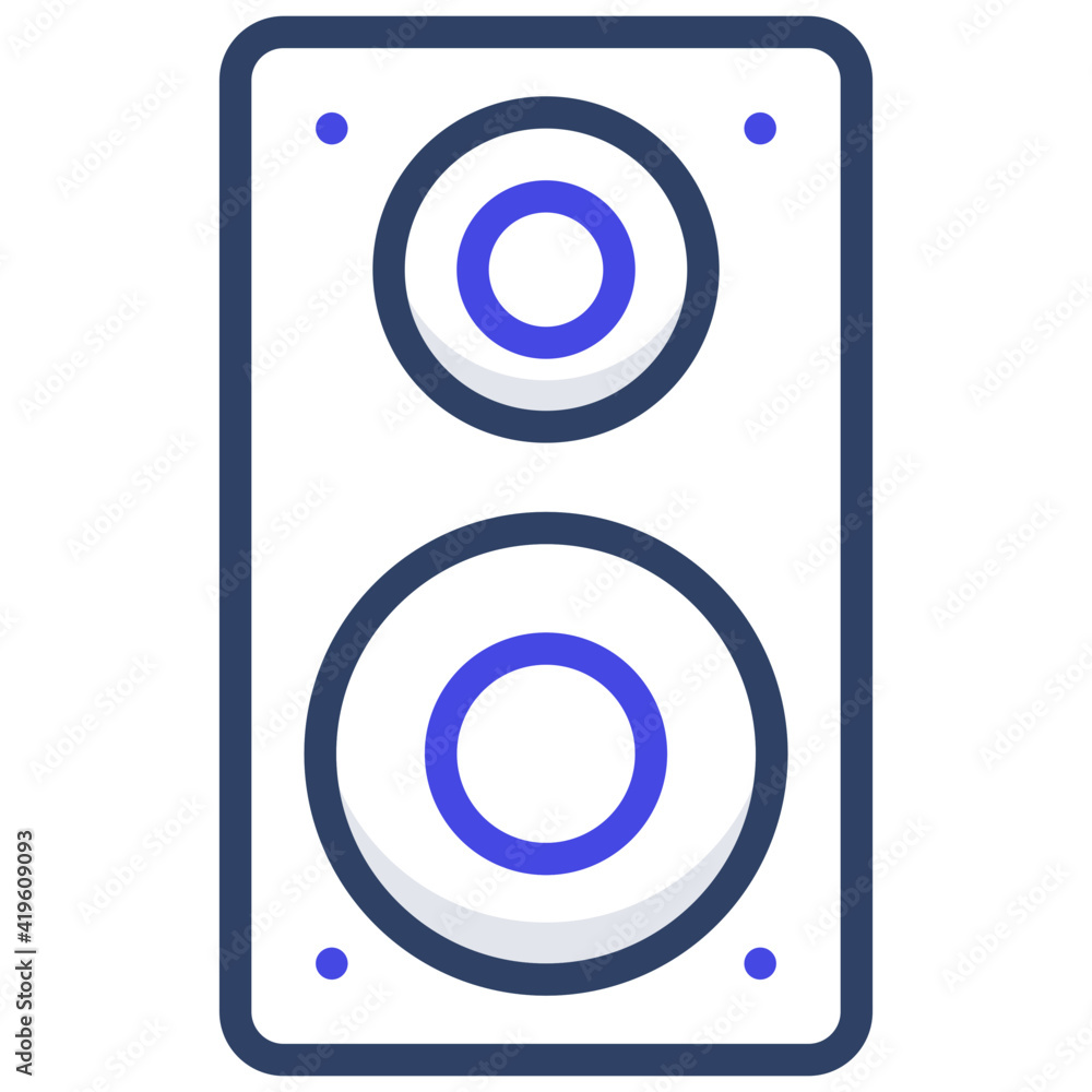 A flat design, icon of sound system A flat design, icon of sound system