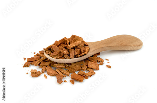 Wallpaper Mural cinnamon sticks and powder with wooden spoon isolated on white background Torontodigital.ca