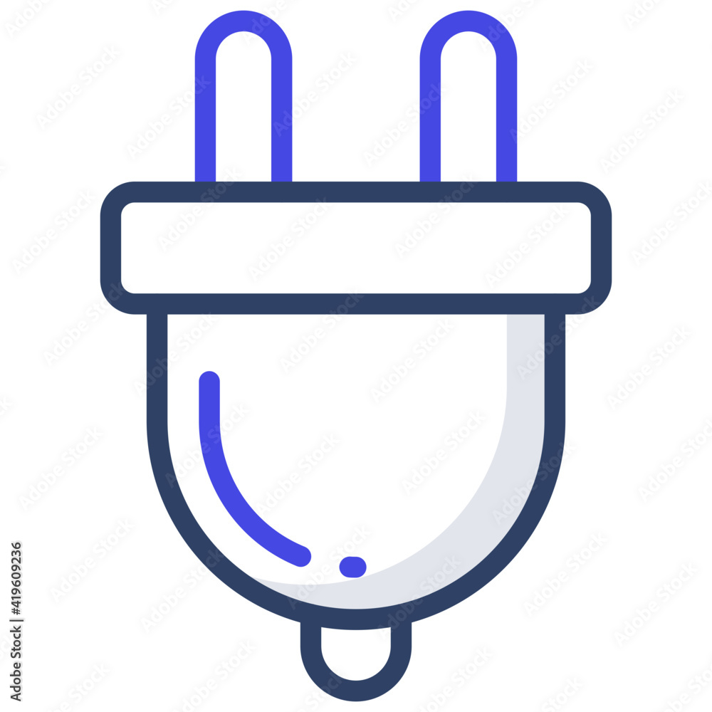 A flat design, icon of plug A flat design, icon of plug