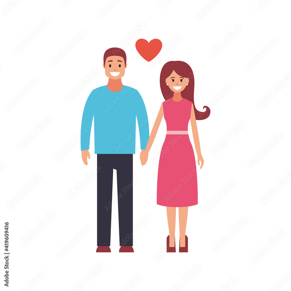 Happy family. Vector flat design illustration on white background Happy family. Vector flat design illustration on white background