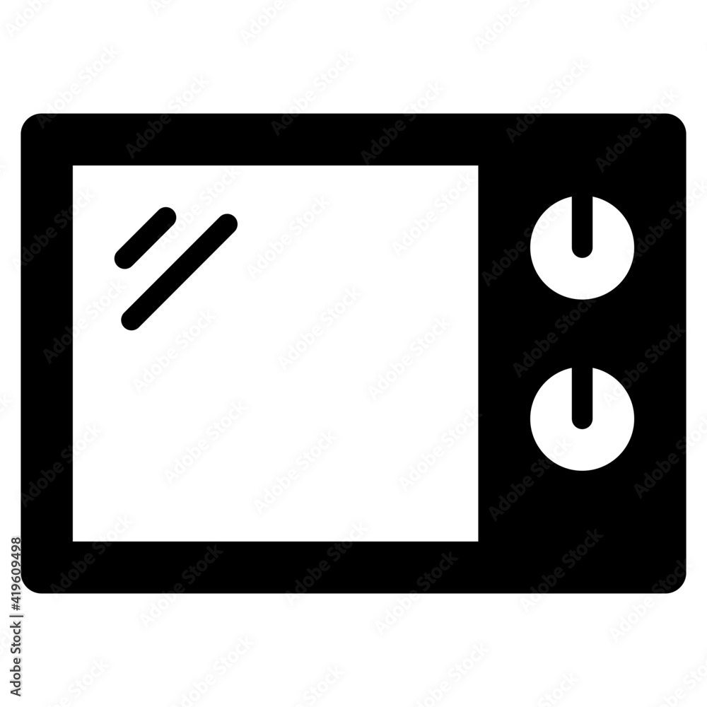 A glyph design, icon of microwave A glyph design, icon of microwave