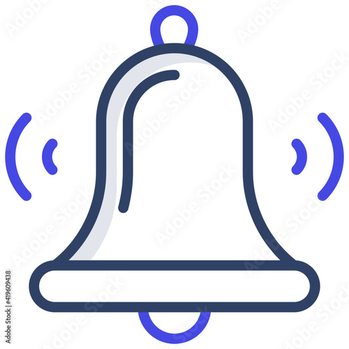 A flat design, icon of bell