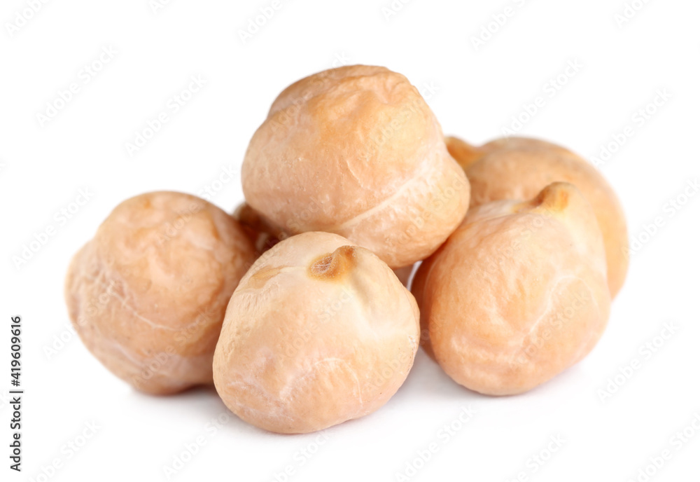 Pile of chickpeas on white background. Natural food Pile of chickpeas on white background. Natural food