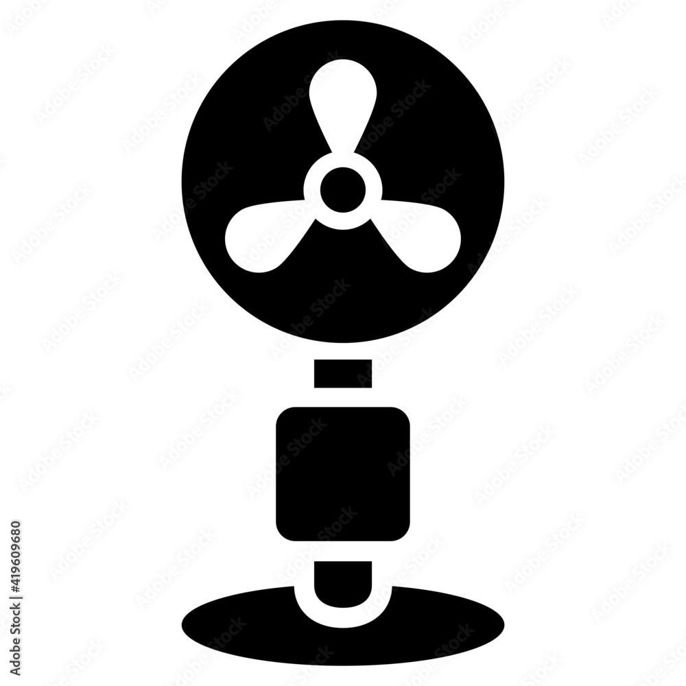 A solid design, icon of pedestal fan A solid design, icon of pedestal fan