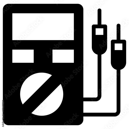 Icon of voltmeter solid design