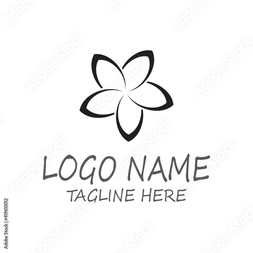 Beauty plumeria icon flowers design illustration Template