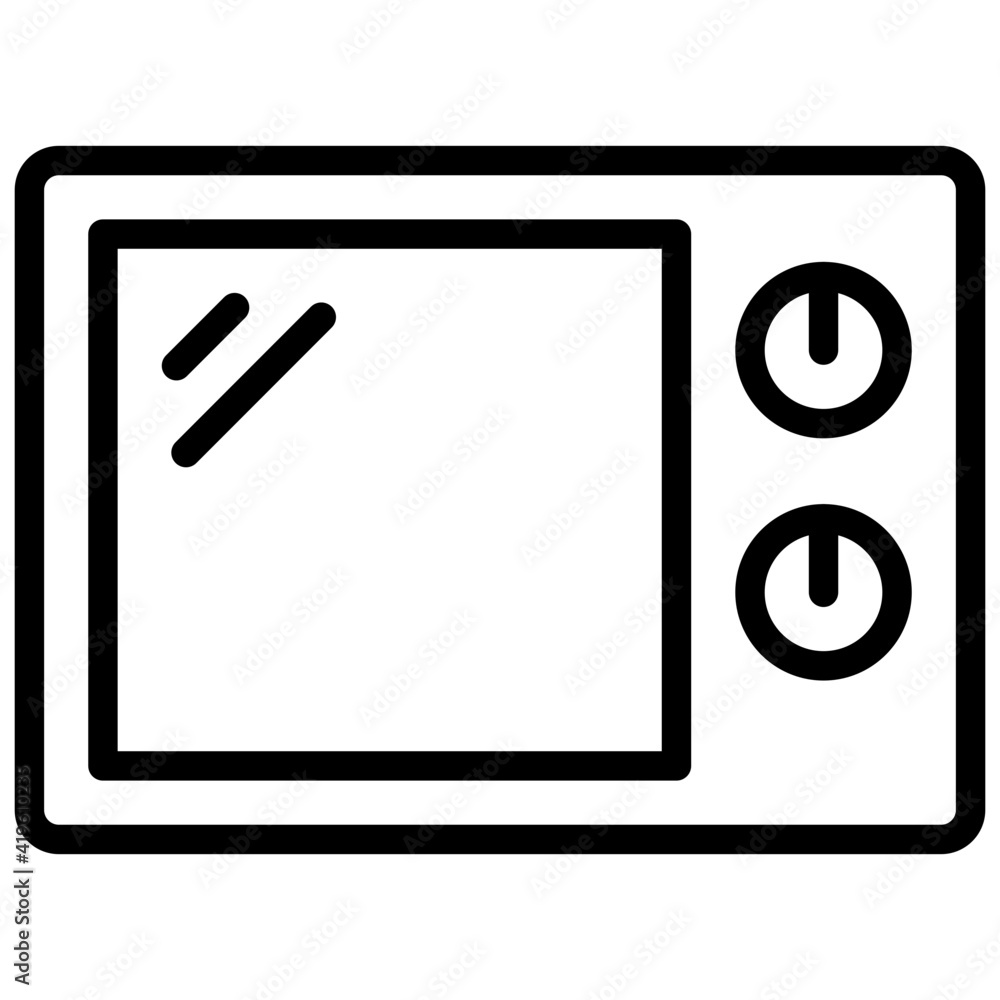A outline design, icon of microwave A outline design, icon of microwave