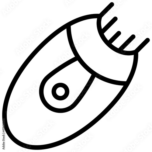 A linear design, icon of epilator
