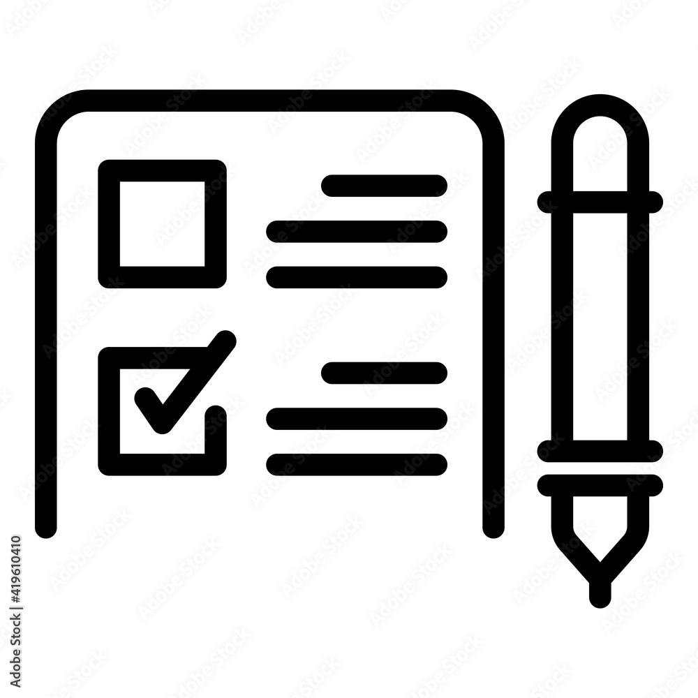 Campaign survey icon. Outline campaign survey vector icon for web design isolated on white background Campaign survey icon. Outline campaign survey vector icon for web design isolated on white background
