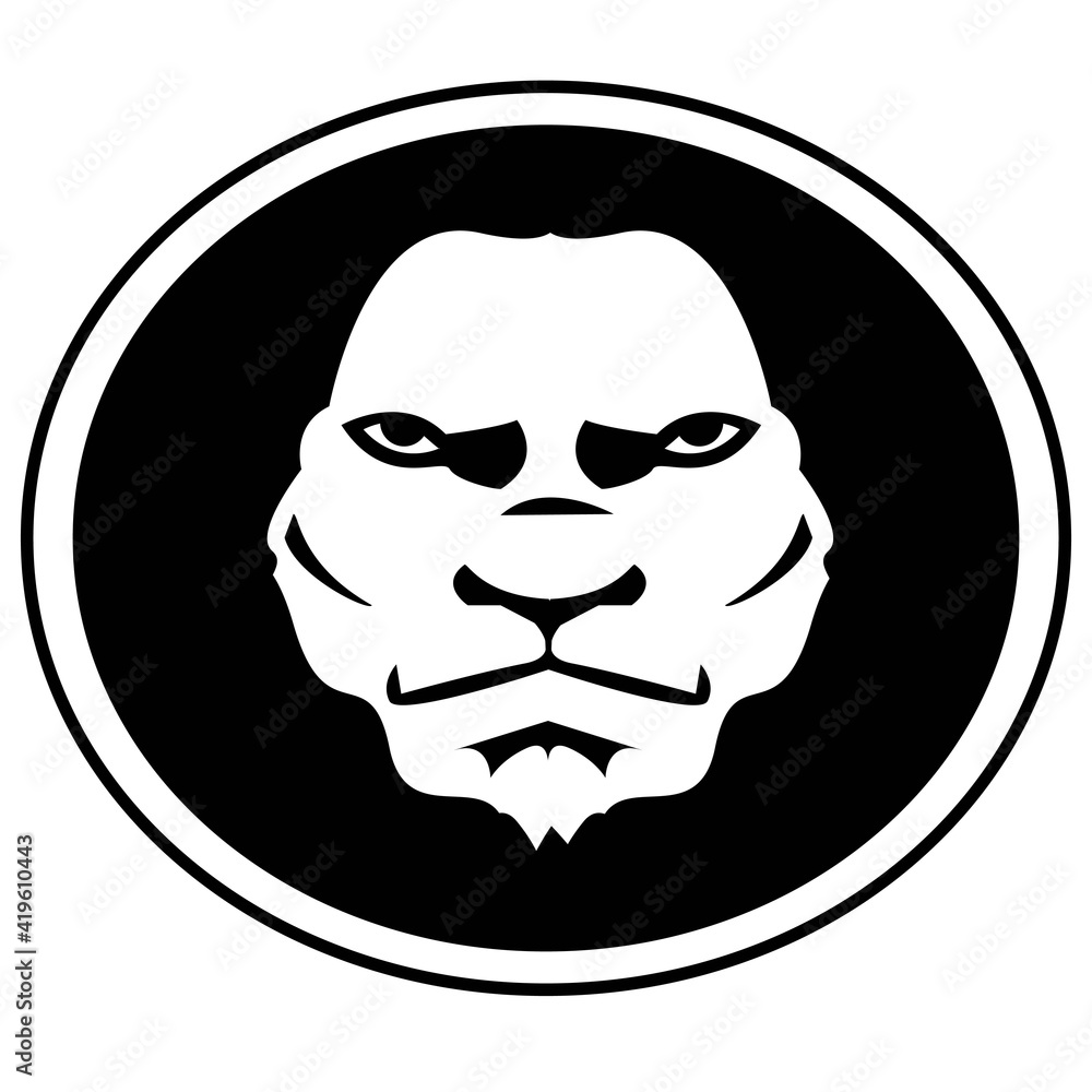face of a lion without a mane black and white face of a lion without a mane black and white