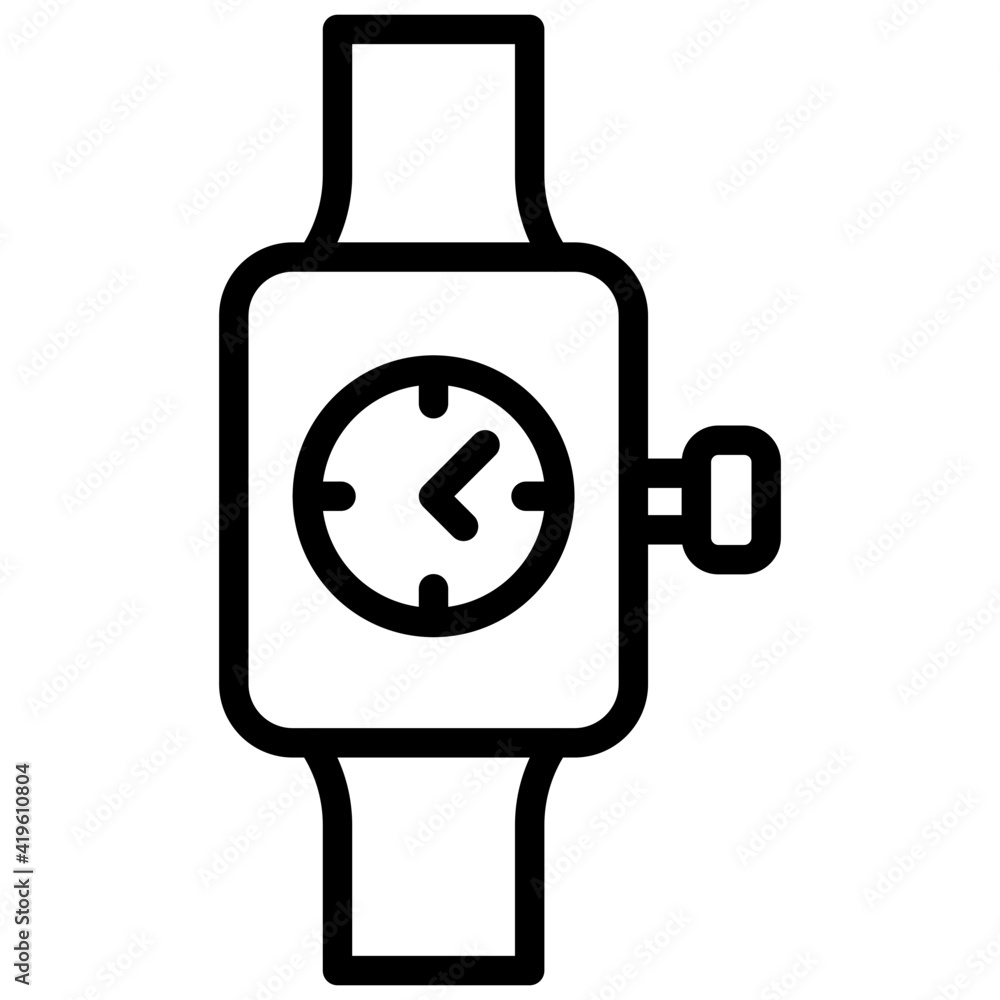 A linear design, icon of watch A linear design, icon of watch
