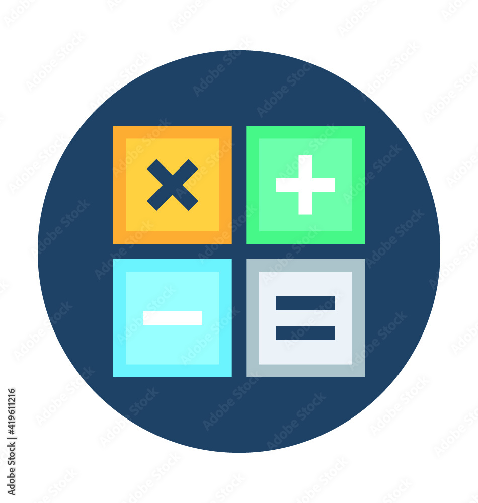 Obraz premium Mathematical Signs Vector Icon