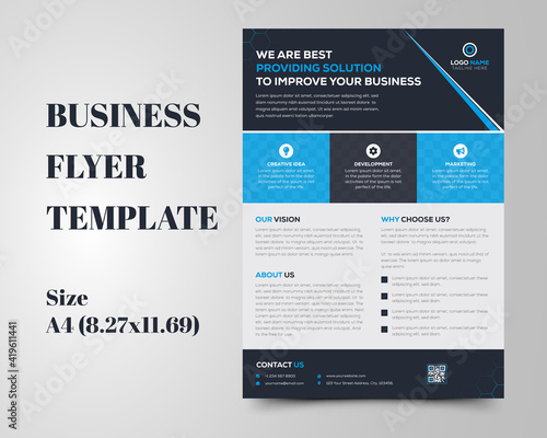 business flyer template vector a4 size print ready photo