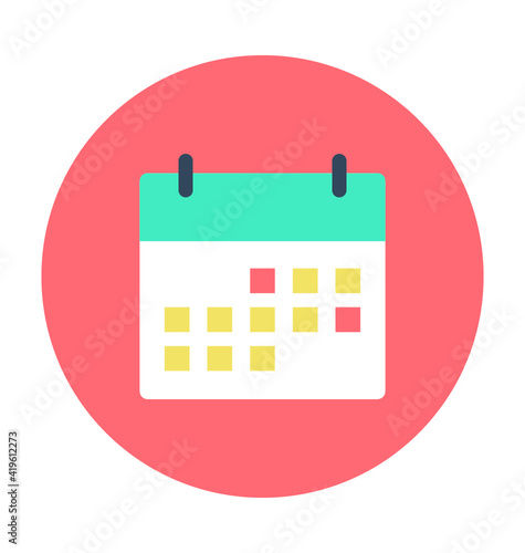 Calendar Colored Vector Illustration