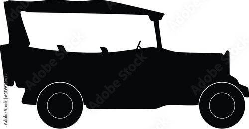 vintage automobile silhouette vector illustration