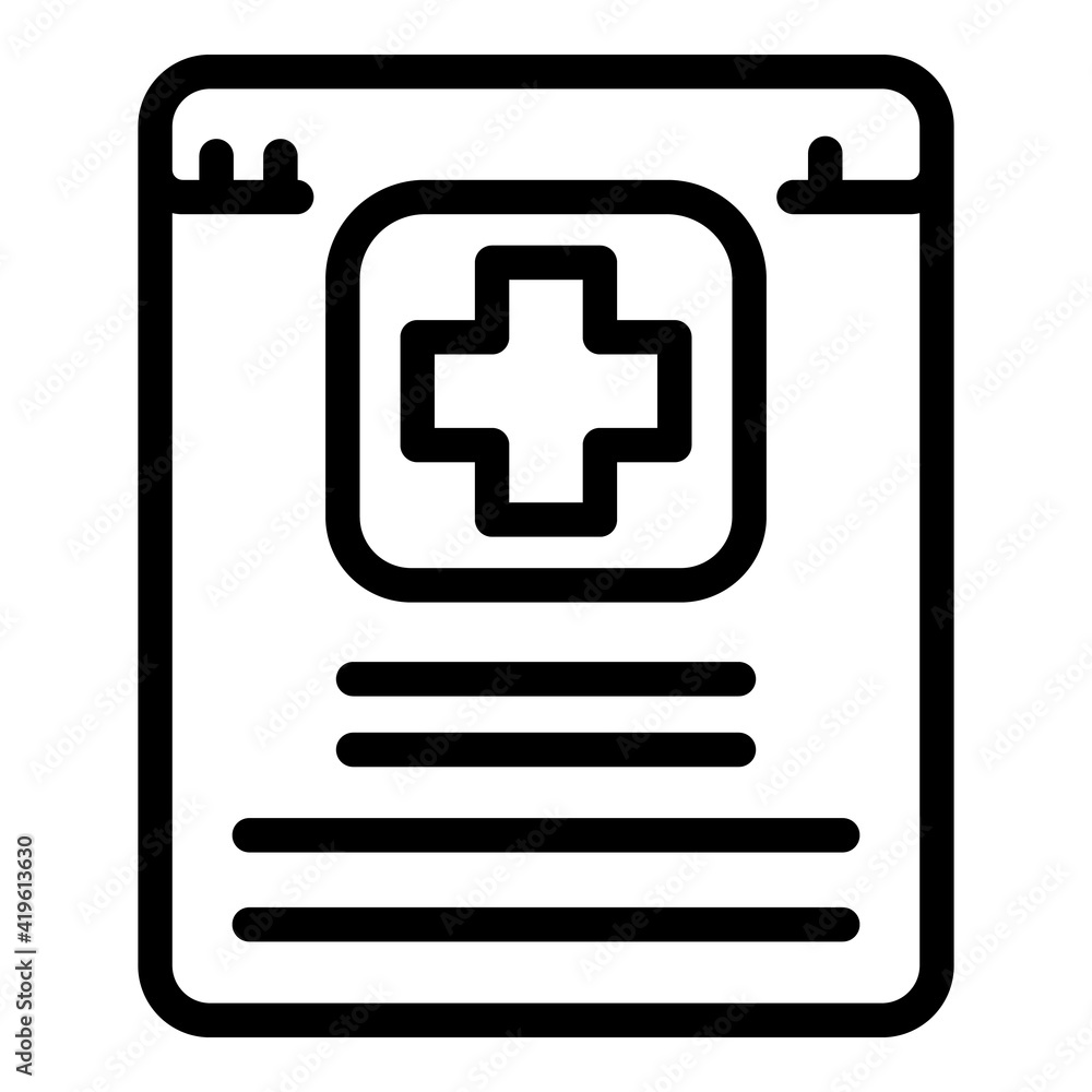 Online patient history icon. Outline online patient history vector icon for web design isolated on white background Online patient history icon. Outline online patient history vector icon for web design isolated on white background