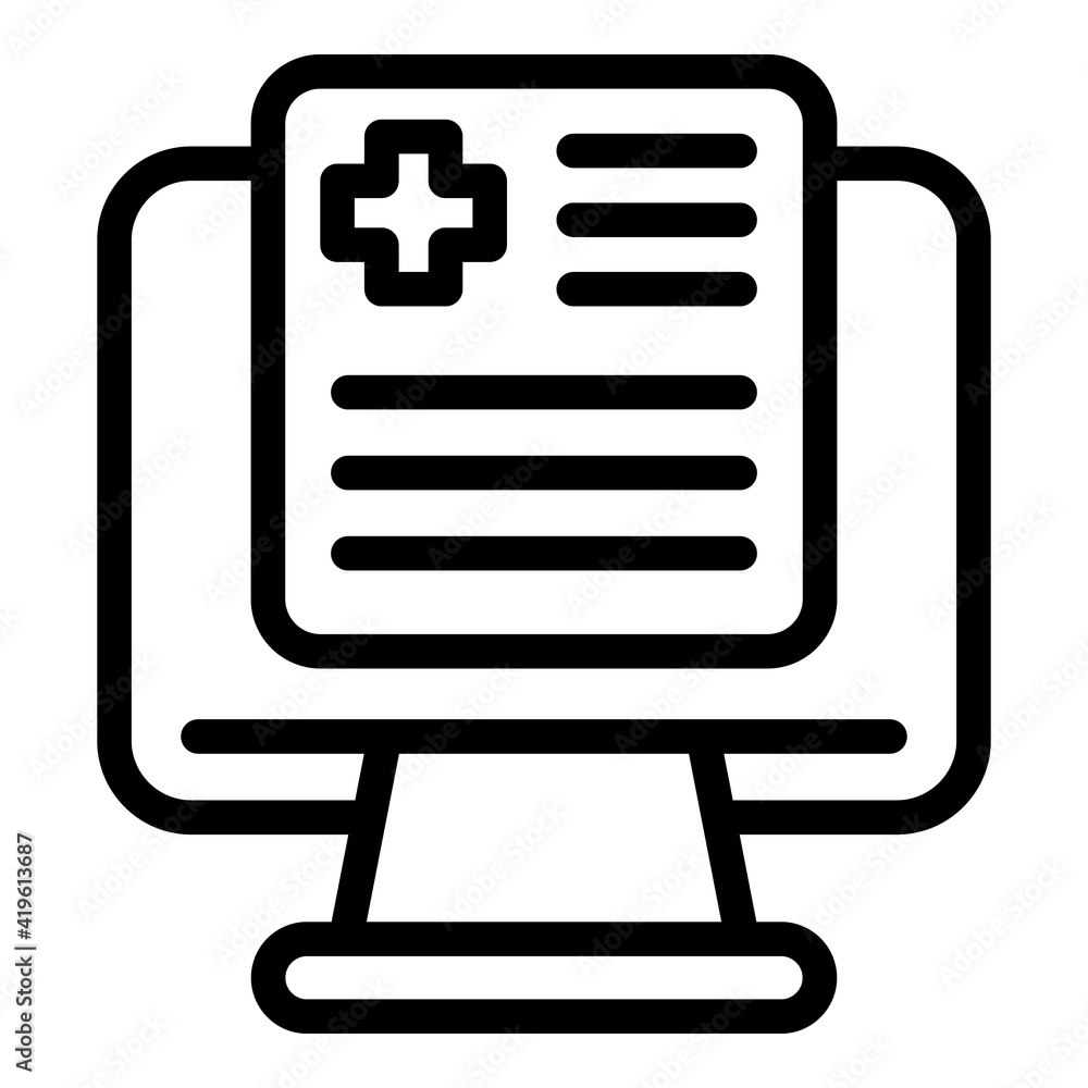 Online patient file icon. Outline online patient file vector icon for web design isolated on white background Online patient file icon. Outline online patient file vector icon for web design isolated on white background