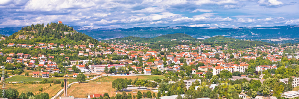 Sinj. Town of Sinj panoramic view
