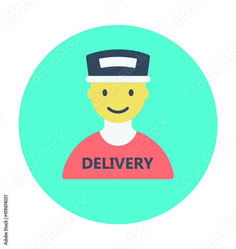 Delivery Man Colored Vector Illustration