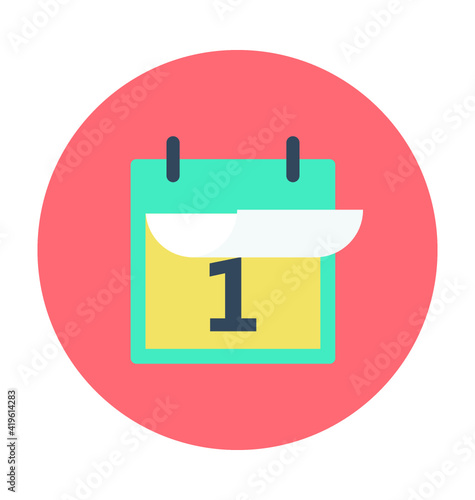 Calendar Colored Vector Illustration