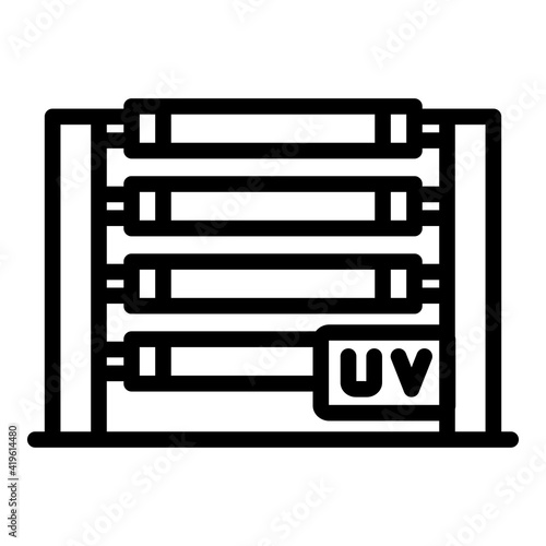 Bactericidal uv light icon. Outline bactericidal uv light vector icon for web design isolated on white background