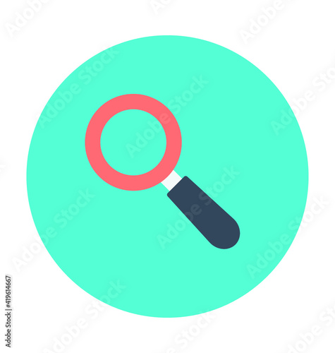 Magnifying Glass Colored Vector Icon