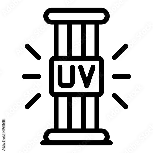 Portable uv lamp icon. Outline portable uv lamp vector icon for web design isolated on white background