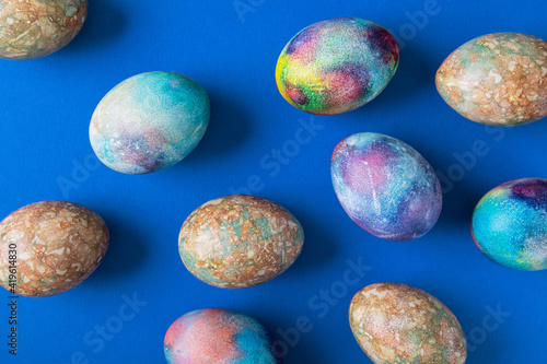 Happy Easter concept with colored eggs