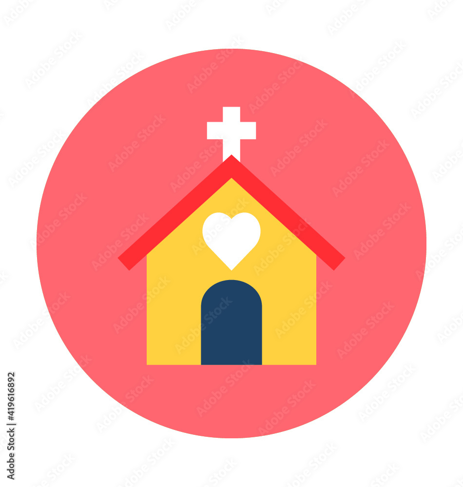 Fototapeta premium Church Vector Icon