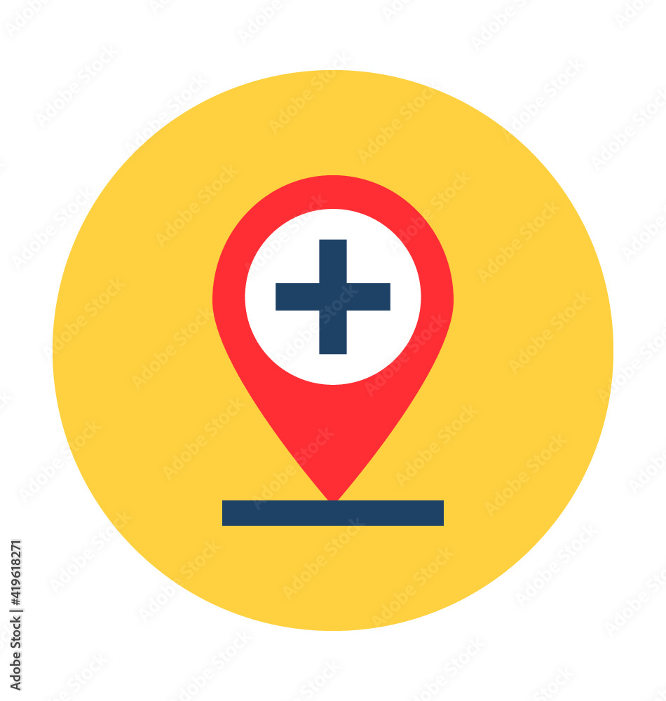 Fototapeta premium Hospital Location Vector Illustration