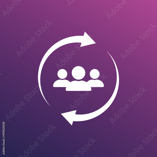 Customer service and care concept. Customer retention icon. Attract clients, customer support and service. Vector