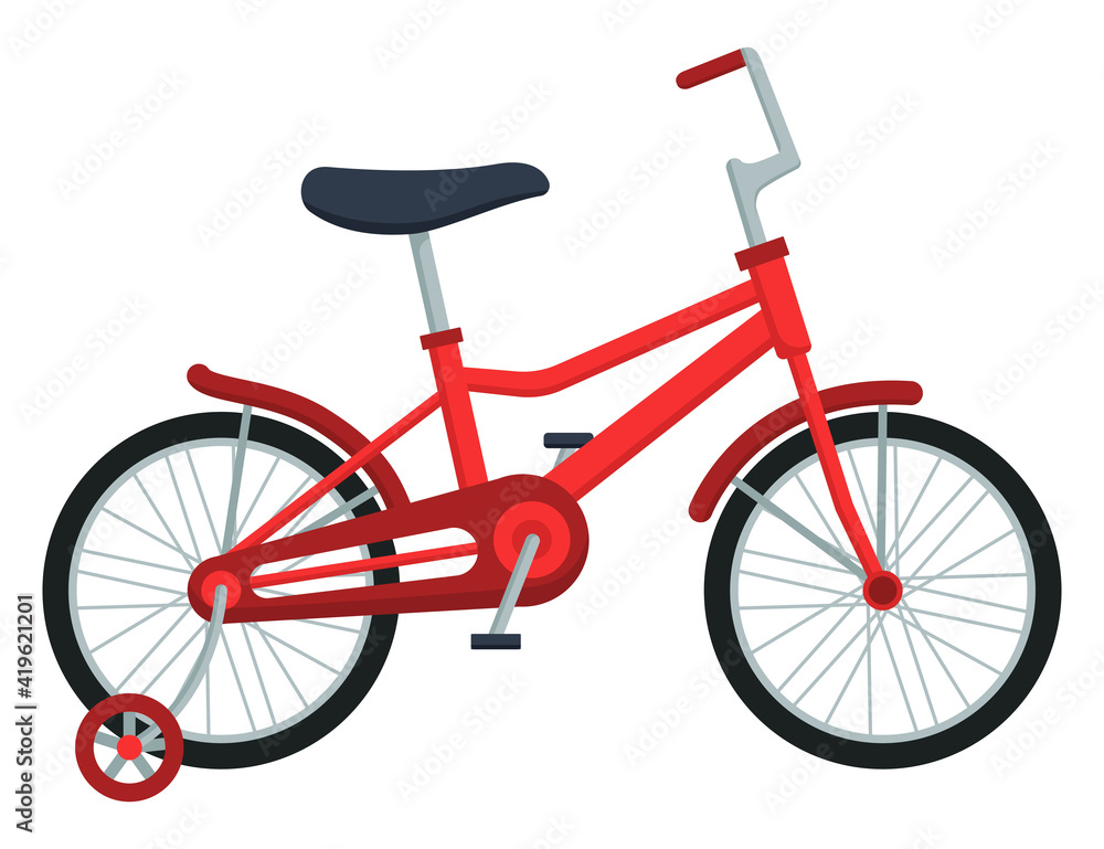 Kid bicycle on white background. Children bike, vector illustration  Stock-Vektorgrafik | Adobe Stock