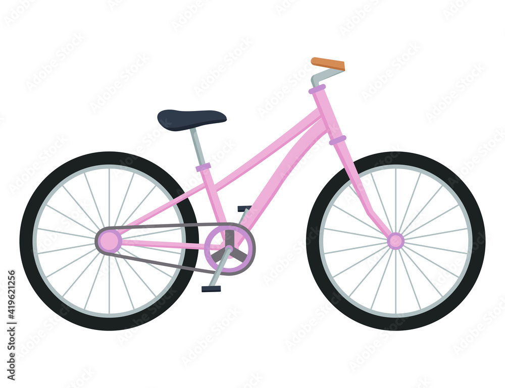 Obraz premium Kid bicycle on white background. Children bike, vector illustration