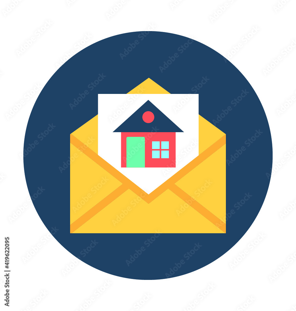 Home in Envelope Vector Icon Home in Envelope Vector Icon