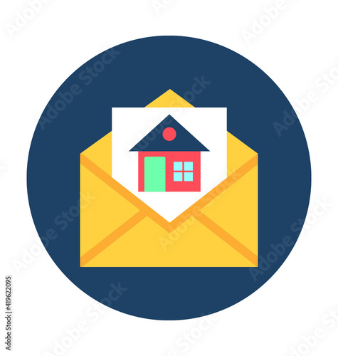 Home in Envelope Vector Icon 