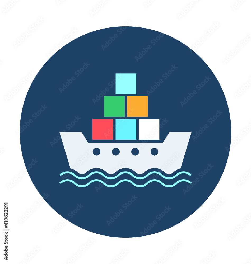 Cargo Ship Vector Icon Cargo Ship Vector Icon
