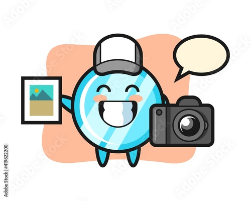 Character illustration of mirror as a photographer
