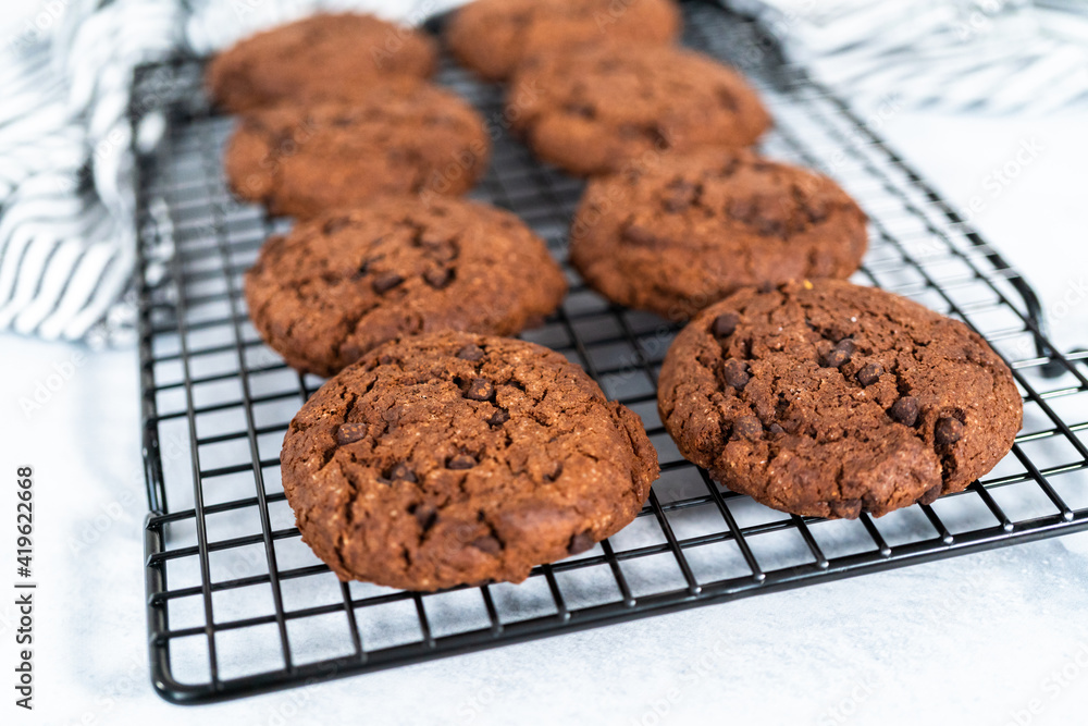 Fototapeta premium Double chocolate chip cookies