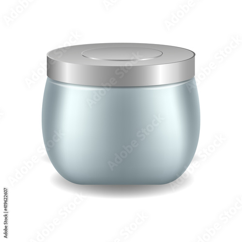 Realistic cosmetic jar on a white background