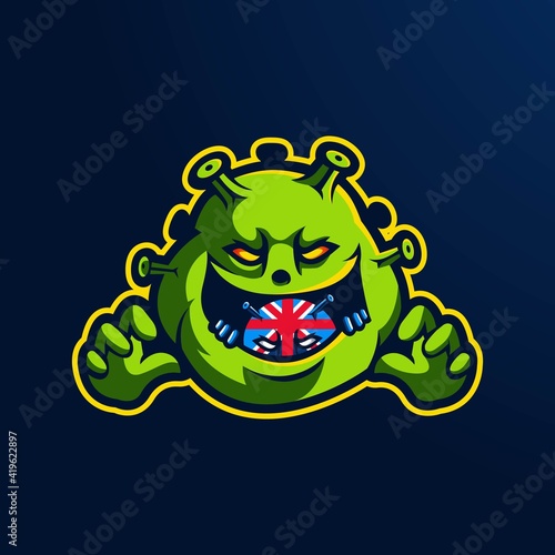 illustration of a virus mutation from England