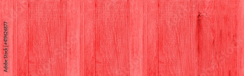 Panorama of Red vintage wooden table top pattern texture and seamless background